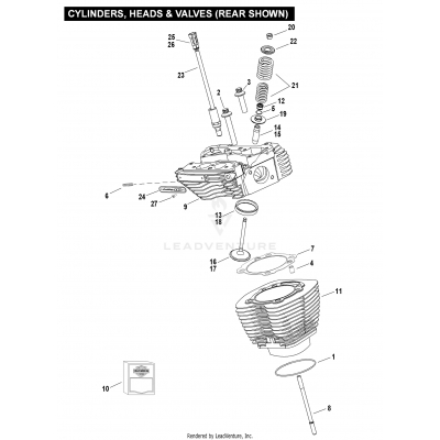 CYLINDERS, HEADS & VALVES (REAR SHOWN)