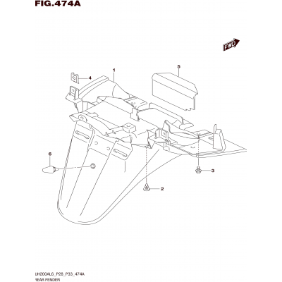 REAR FENDER (UH200AL6 P28)