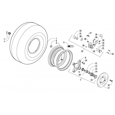 FRONT WHEELS AND BRAKE ASSEMBLY