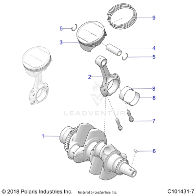 ENGINE, CRANKSHAFT and PISTON - A25SVE95PG (C101431-7)