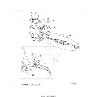 BRAKES, FRONT BRAKE LEVER and MASTER CYLINDER - A19SWE57B1 (100994)