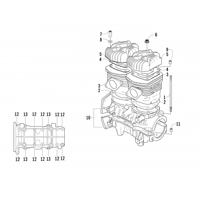 CRANKCASE AND CYLINDER