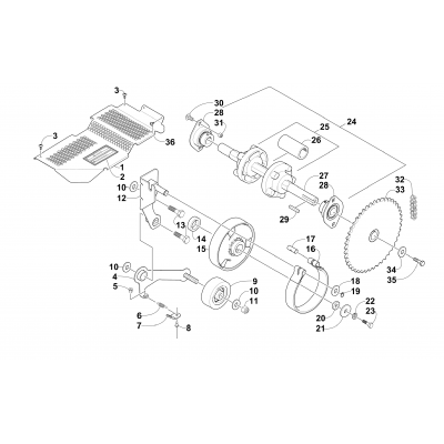 DRIVE TRAIN SHAFT AND BRAKE ASSEMBLIES