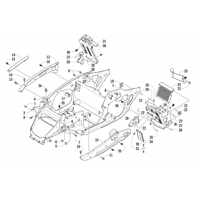 FRONT FRAME AND FOOTREST ASSEMBLY