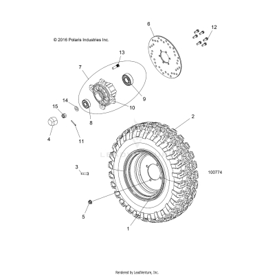 WHEELS, FRONT TIRE and BRAKE DISC - A17HAA15N7 (100774)