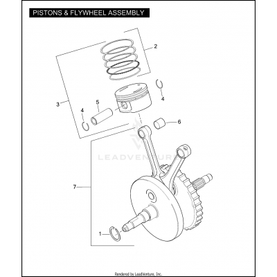 PISTONS & FLYWHEEL ASSEMBLY - TWIN CAM 103™