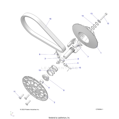 DRIVE TRAIN, SECONDARY CLUTCH - A25SJE57CP/EP (C700594-1)