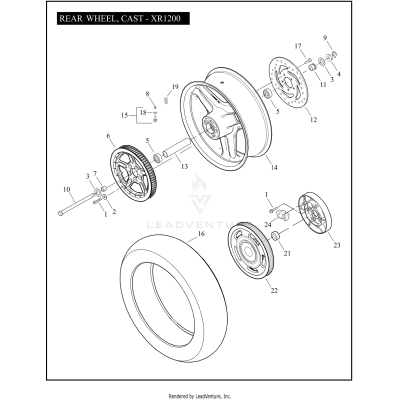 REAR WHEEL, CAST - XR1200