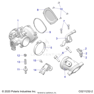 ENGINE, THROTTLE BODY and FUEL RAIL - A23SEA57A1/A3/A6/A9 (C0211232-2)