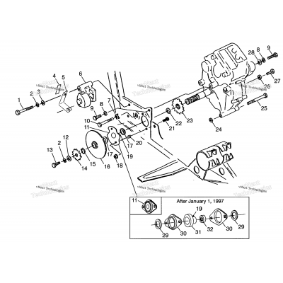 Gearcase/Brake & Chain Cover Mounting Xplorer 400L