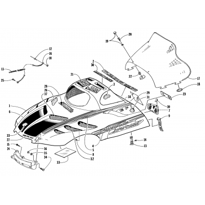 HOOD AND WINDSHIELD ASSEMBLY