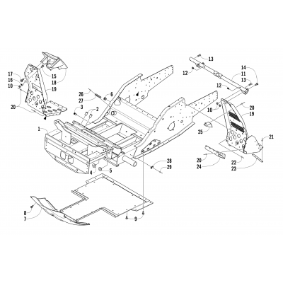 FRONT FRAME AND FOOTREST ASSEMBLY