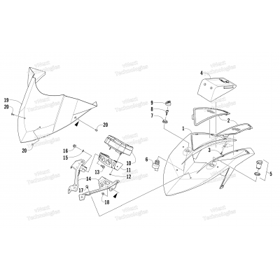 WINDSHIELD AND INSTRUMENTS ASSEMBLIES