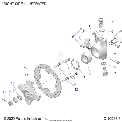 SUSPENSION, FRONT HUBS, KNUCKLES and BRAKE DISC - A25SVE95PG (C102263-6)