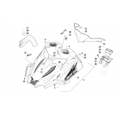 HOOD AND WINDSHIELD ASSEMBLY