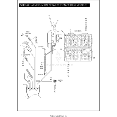 WIRING HARNESS, MAIN, NON-ABS (NON-FAIRING MODELS) (3 OF 5)