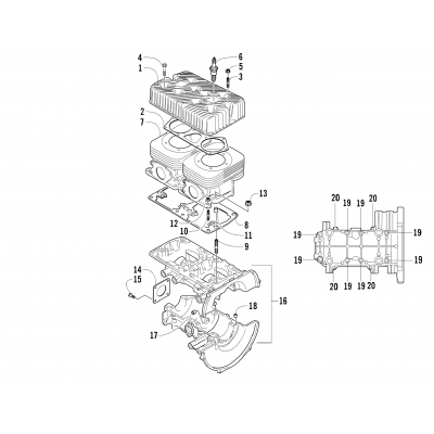 CRANKCASE AND CYLINDER