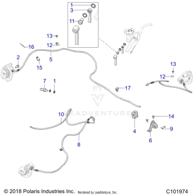 BRAKES, BRAKE LINES - A19SXA85B1/B4/SXE85BC/B9/ZBJ (C101974)
