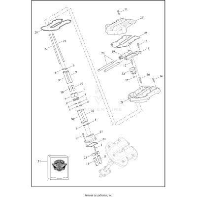 ROCKER ARM ASSEMBLY AND PUSHRODS