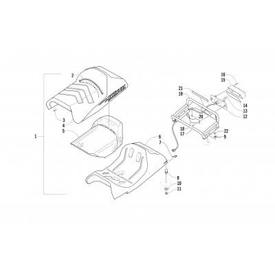 SEAT, RACK, AND TAILLIGHT ASSEMBLY