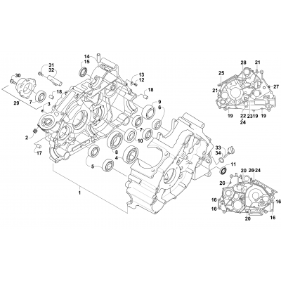 CRANKCASE ASSEMBLY (ENGINE SERIAL NO. Up to 0700A60445999)