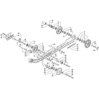 IDLER WHEEL AND AXLE ASSEMBLIES (LE)