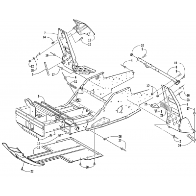 FRONT FRAME AND FOOTREST ASSEMBLY