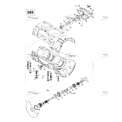 Crankcase, Rotary Valve, Water Pump (583)