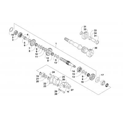 SECONDARY TRANSMISSION ASSEMBLY (ENGINE SERIAL NO. UP TO 0700A60010049)