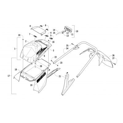 REAR BUMPER, STORAGE BOX, AND TAILLIGHT ASSEMBLY