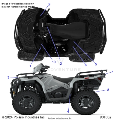 BODY, DECALS, STANDARD - A25SHR57AM (901082)