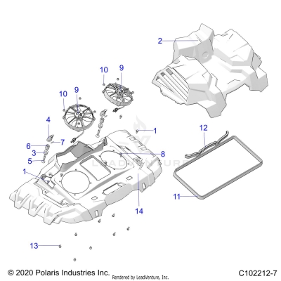 ENGINE, COOLING SYSTEM, FANS AND SHROUDS - A20SXM95AL/CAL (C102212-7)
