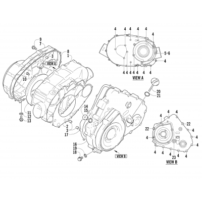 CLUTCH/V-BELT/MAGNETO COVER ASSEMBLY