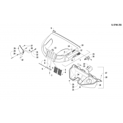 HOOD AND HEADLIGHT ASSEMBLY