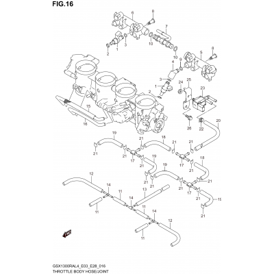 THROTTLE BODY HOSE/JOINT (GSX1300RAL4 E33)