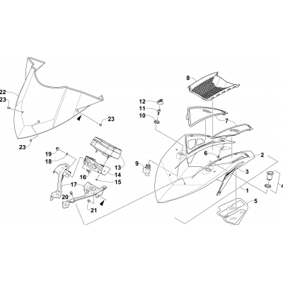 WINDSHIELD AND INSTRUMENTS ASSEMBLIES