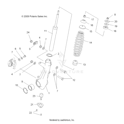 SUSPENSION, FRONT STRUT - A20SEE50A1/A5/CA1/CA5 (49ATVSTRUT10SP500I)