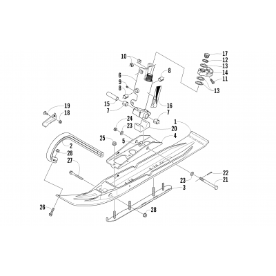 SKI AND SPINDLE ASSEMBLY