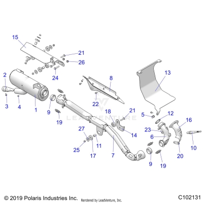 ENGINE, EXHAUST - A19SWS57C1/C2/E1/E2  (C102131)