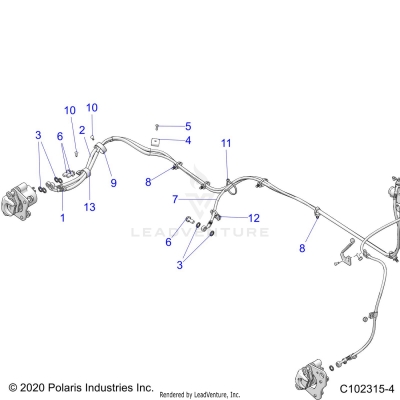 BRAKES, BRAKE LINES, REAR - A23SHE57FS/S57FS/CS/CP/ES/EP (C102315-4)