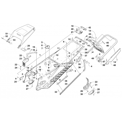 TUNNEL, REAR BUMPER, AND SNOWFLAP ASSEMBLY