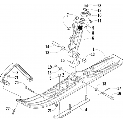 SKI AND SPINDLE ASSEMBLY