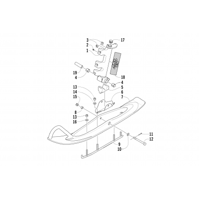 SKI AND SPINDLE ASSEMBLY