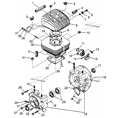 Crankcase & Cylinder Trail Blazer W97ba25c (4940124012C013)