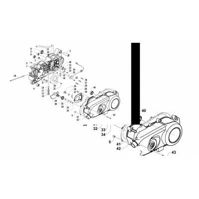 LEFT CRANKCASE AND COVER ASSEMBLY