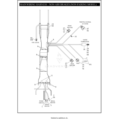 MAIN WIRING HARNESS - NON-ABS BRAKES (NON-FAIRING MODELS) (2 OF 5)
