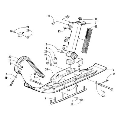 SKI AND SPINDLE ASSEMBLY