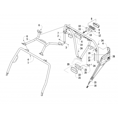 ROPS AND TAILLIGHT ASSEMBLY