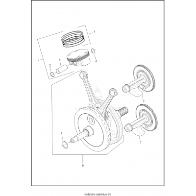 PISTONS AND FLYWHEEL ASSEMBLY - MILWAUKEE-EIGHT™ 114