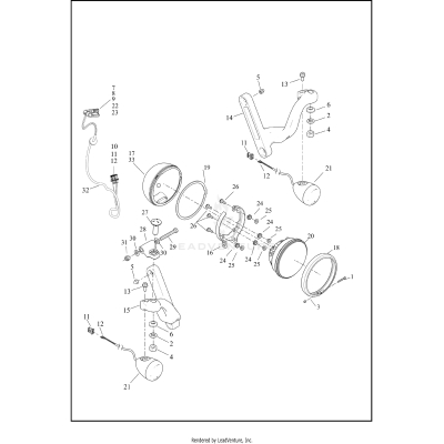 TURN SIGNALS, FRONT AND HEADLAMPS - FLHTCUTG -HDI, ENGLAND, CHINA